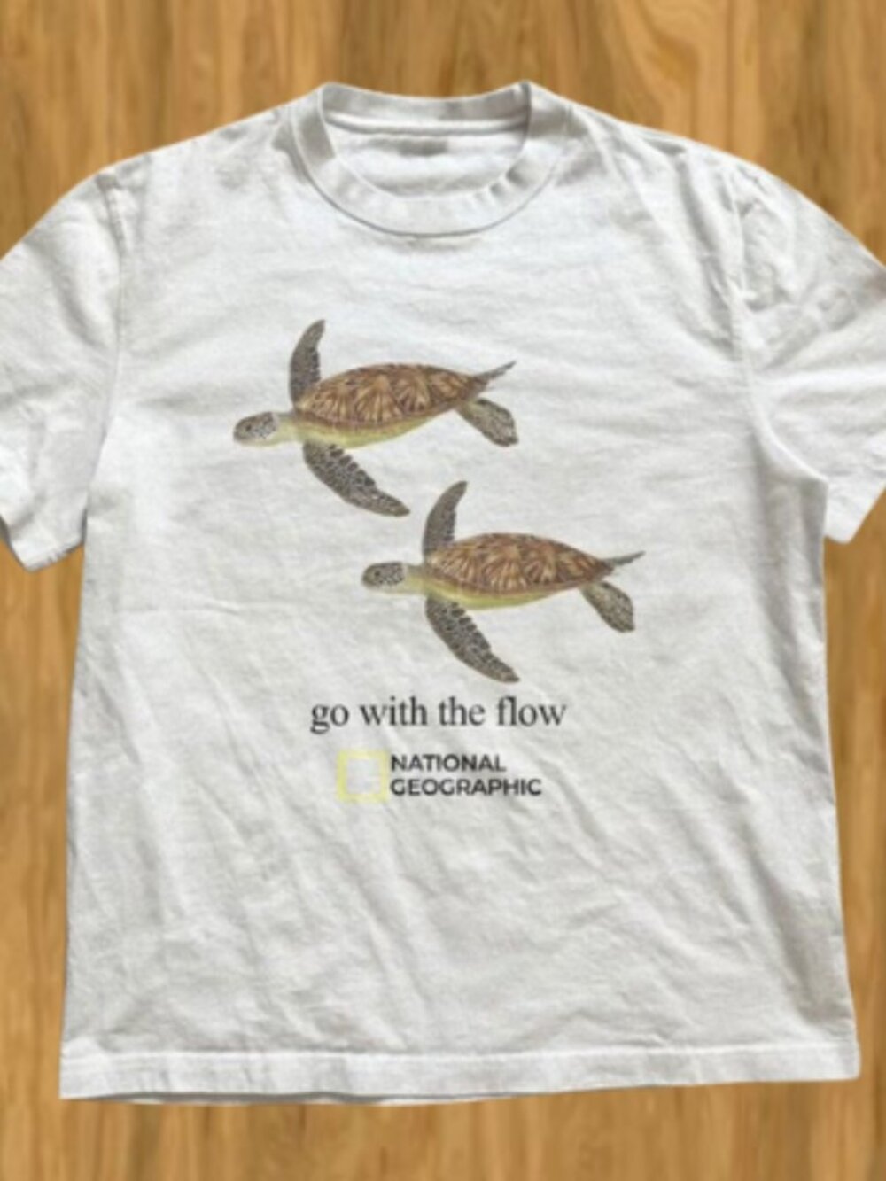 National Geographic Turtle Go Tied The Flow White T-Shirt